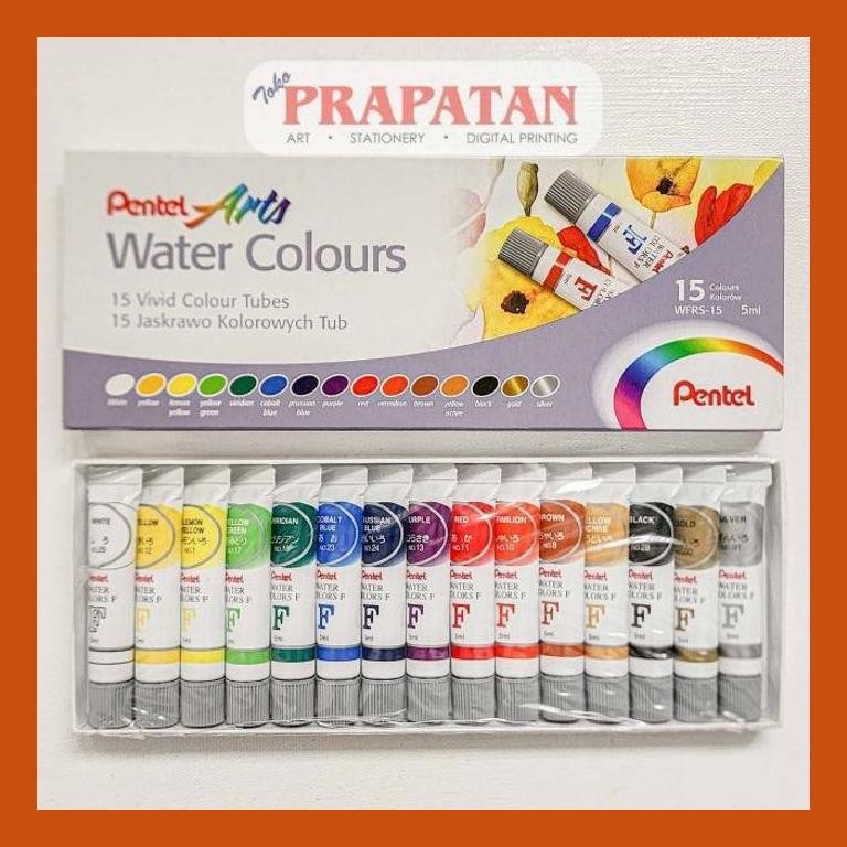 

[ PERALATAN LUKIS / GAMBAR ] PENTEL WATER COLORS 15 WARNA GOOD QUALITY