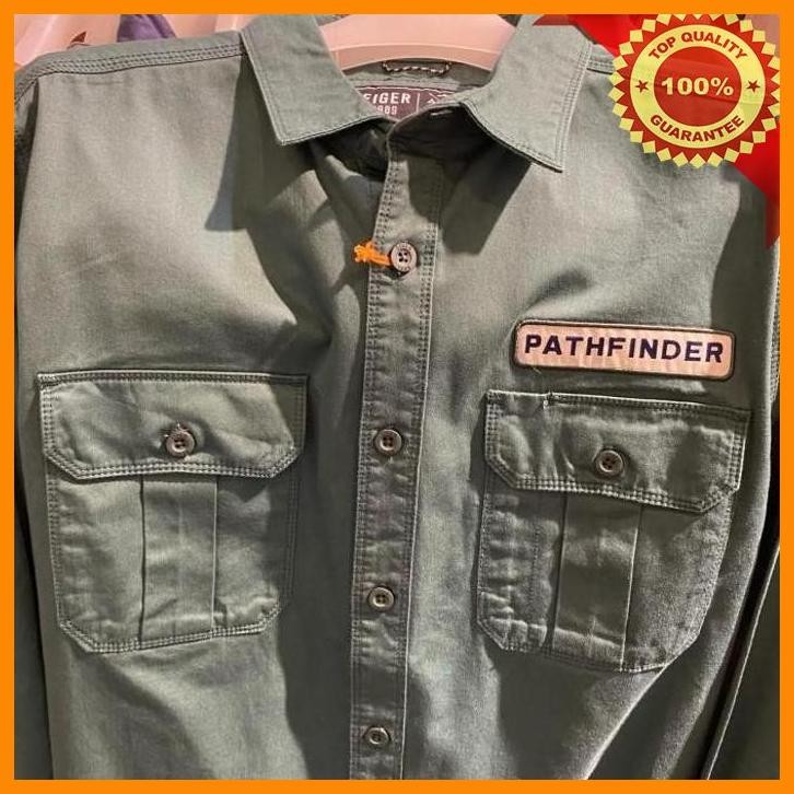 [otd] eiger kemeja panjang pria pathfinder shirt 2.0 - green