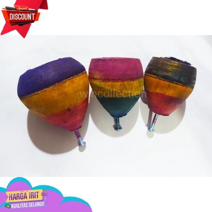 Trending Gasing Kayu Permainan Jadul/Permainan Jadoel Gasing Kayu/Gasing Kayu Mainan Anak/Gasing Kay