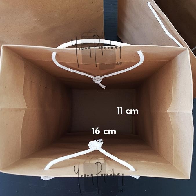 

AZQ-16 Paper Bag Tas Kertas Paperbag Kraft Coklat Polos 16 x 11 x 34,5 125GSM Murah