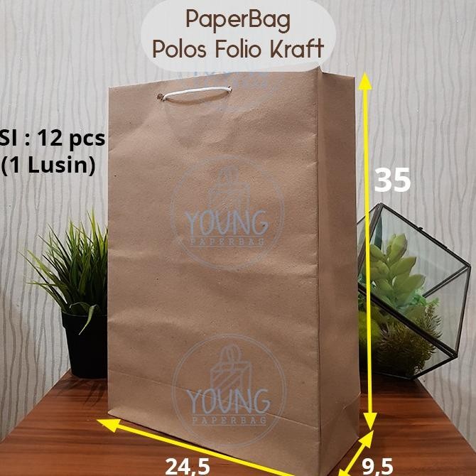

ad-56 Paper Bag / Tas Kertas Folio Polos Uk.24,5x9,5x35 (1 lusin (12pcs)) Original