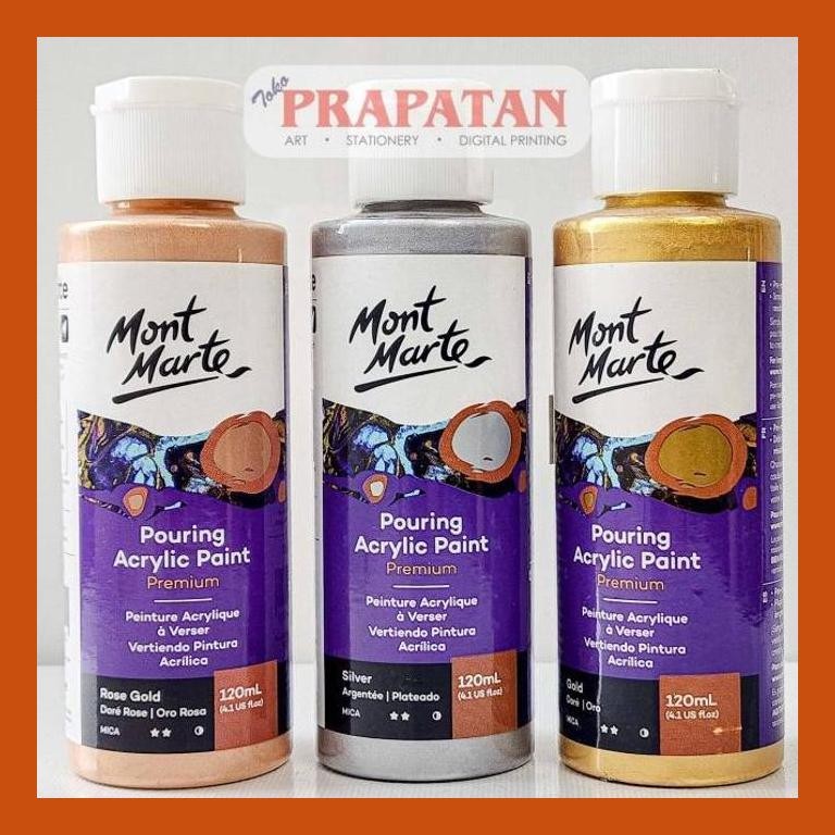 

[ PERALATAN LUKIS / GAMBAR ] CAT AKRILIK MONT MARTE POURING 120ML METALLIC | POURING ACRYLIC PACKING AMAN