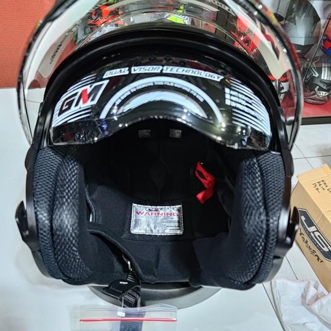 Helm Gm Fury Double Visor Solid Original Dan Terpercaya