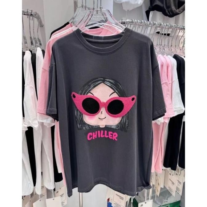 Kaos Oversize Import Cina Chiler Bahan Cotton Ld Fit 132 Lengan Pendek