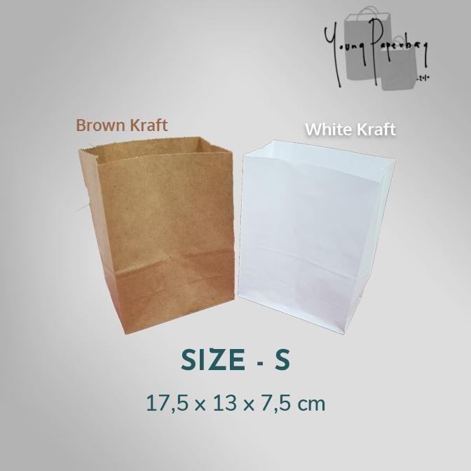

fs-6 Paper Bag / Kantong Kertas Kraft SOS Polos Size S 41 Original