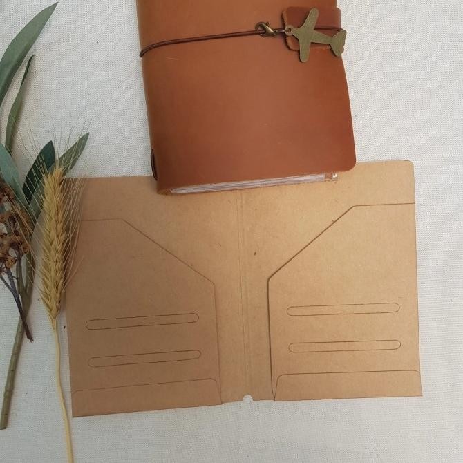 

Travelers notebook pocket bahan karton kraft ukuran passport