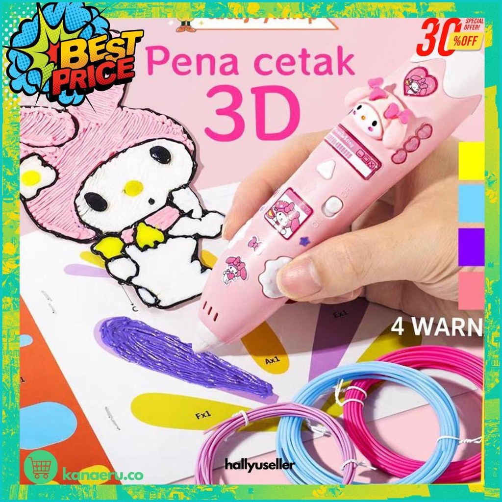 

Tatajoy 3D Printing Pen Pena Cetak 3D Untuk Anak-Anak Mudah Digunakan Aman Dan Menyenangkan Hellokitty Kuromi Meledy Cinamoroll Kilat