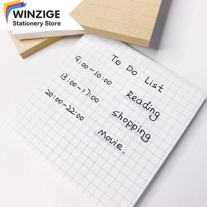 

Winzige 75*75mm Sticky Notes Garis Kotak To Do List Sticky Memo Simple Alat Tulis 50 Lembar Paper