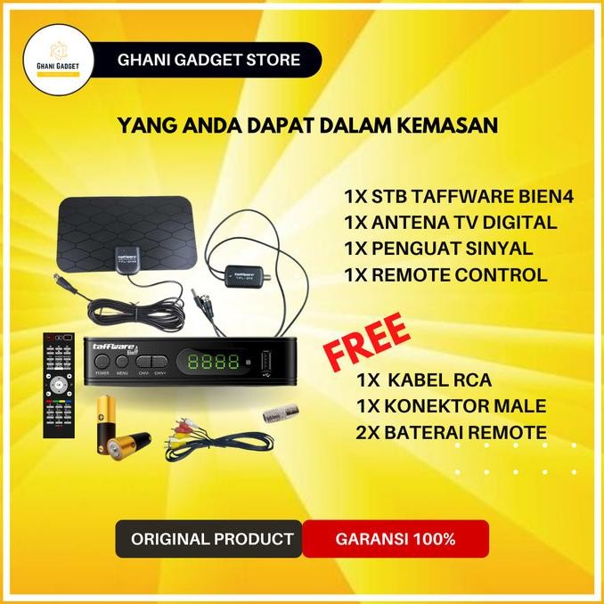 TERLARIS - Bundling Set Top Box + Antenna + Booster Tv Digital LED Analog Tabung
