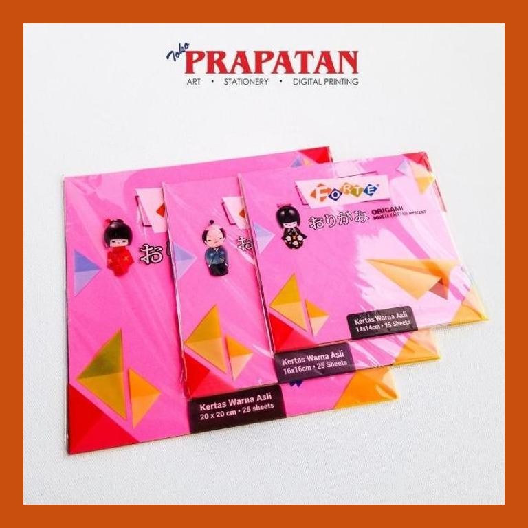 

[ PERALATAN LUKIS / GAMBAR ] KERTAS LIPAT ORIGAMI 20X20CM 25 LEMBAR DOUBLE FACE FLUORESCENT PACKING AMAN