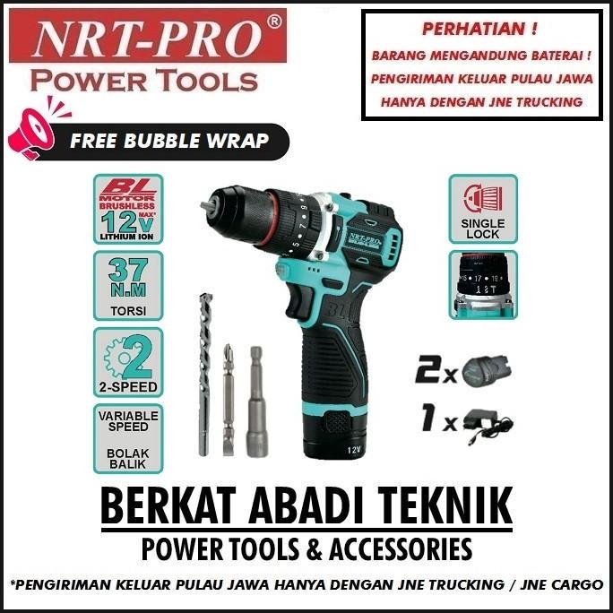 TERMURAH - NRT-PRO DC730 HD Mesin Bor Cordless Drill 10MM Baterai Batre Tangan Beton Impact Tembok C