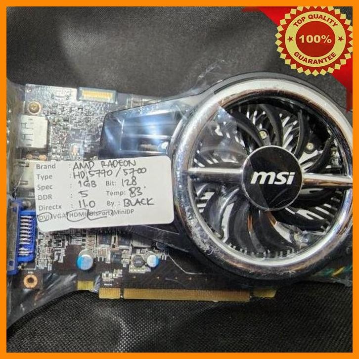 [snc] msi amd radeon hd 5770/5700 1gb ddr5 128bit dvi/hdmi/dp 6pin power