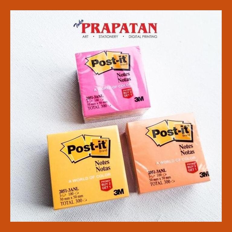 

[ PERALATAN LUKIS / GAMBAR ] POST-IT STICKY NOTES 2051-3ANL (50MMX50MM) PACKING AMAN