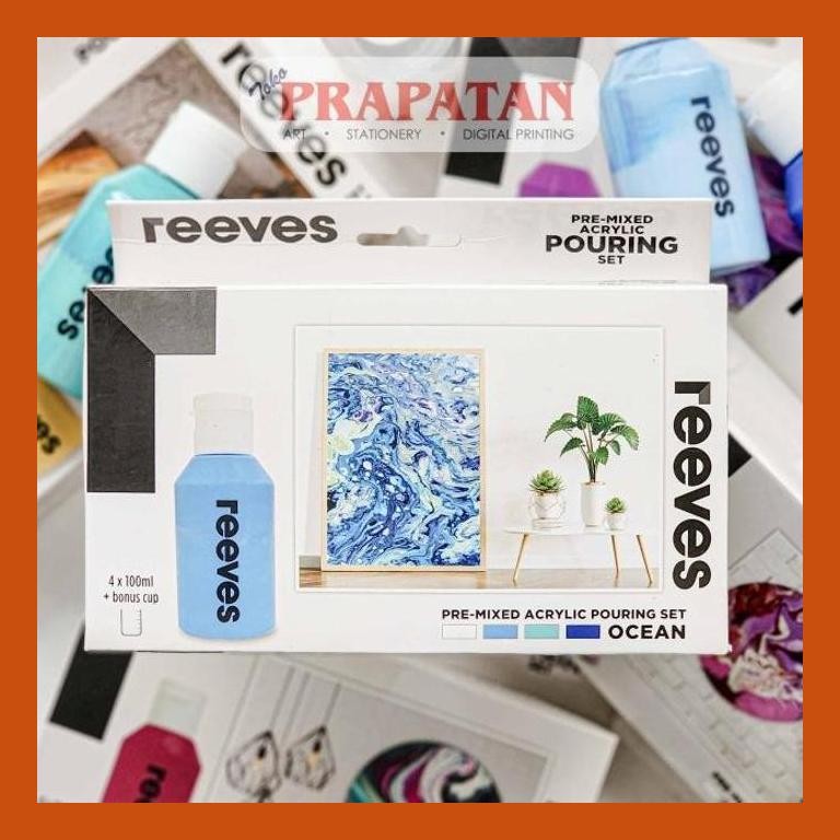 

[ PERALATAN LUKIS / GAMBAR ] REEVES PRE-MIXED ACRYLIC POURING SET 4X100ML GOOD QUALITY
