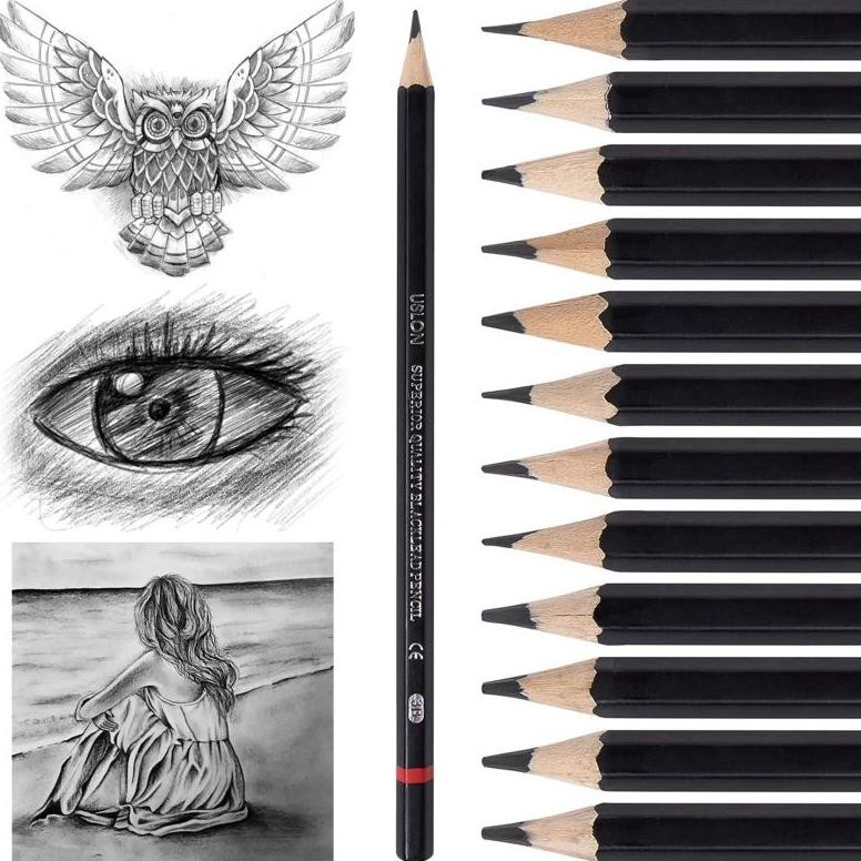 

ZX41 12pcs Pensil Gambar Sketsa Set Sketching Pencil Set Sketch Drawing Pencil Set Paiting Pencil Kit 2H-8B Terlaris