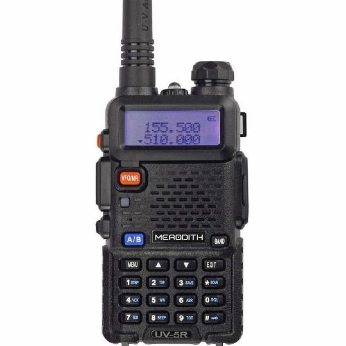 TERMURAH - (COD) HT MERODITH UV5R Walkie Talkie Dual Band 5W 128CH UHF+VHF handy talkie luar ruangan