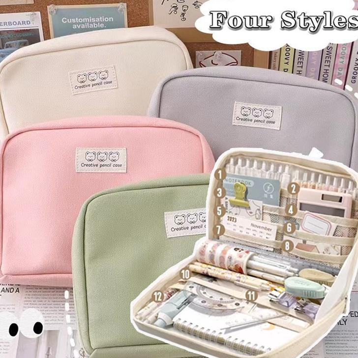 

Warna Olid Large Capacity Cil Cae Cil Bag Tationery Organizer Tudent Ana Ta Il Alat Tuli Chool Tationery Antor Pouch Holder Bo