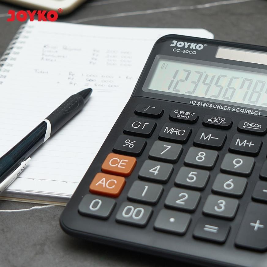 

jy-6 Kalkulator Meja JOYKO CC 60CO / Calculator Check Correct Big LCD 12 Digit Cek Ulang Viral