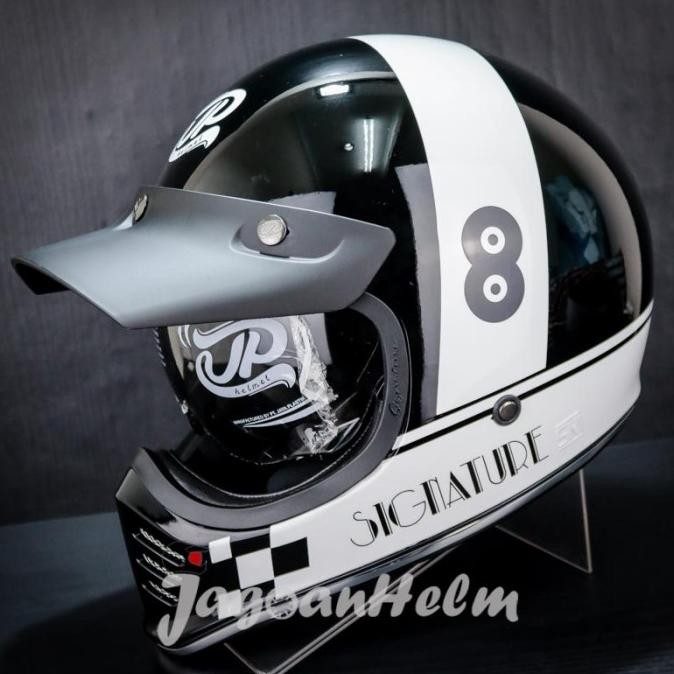 JUAL JPX HELM JP SIGNATURE SG03 | SUPER BLACK | RETRO CLASSIC DDRING