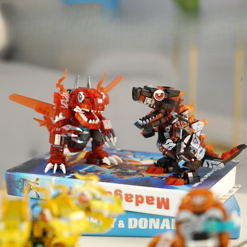 Cool Luminous Dinosaur Beast Xros Loader Building Blocks Jurassic Tyrannosaurus Mech Assembly Educat