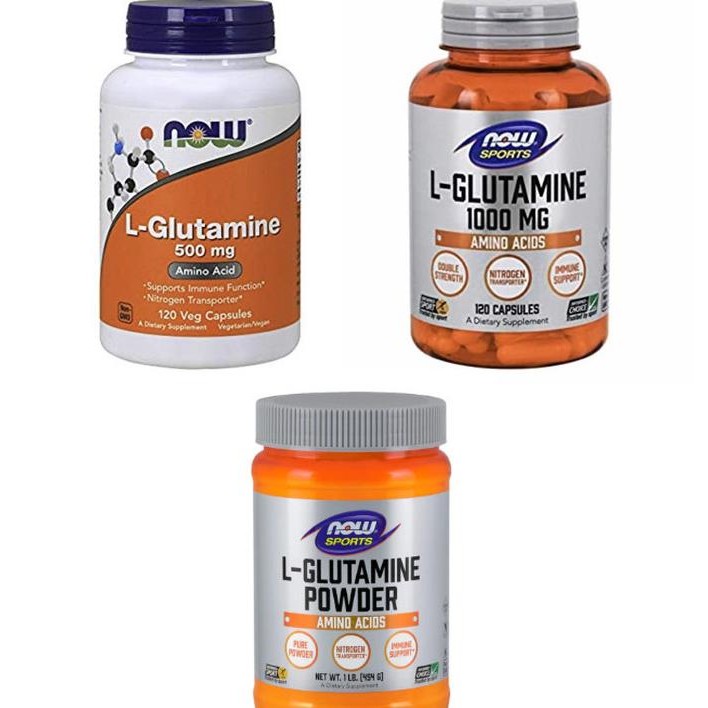 NOW Foods L-Glutamine Powder 454g 1kg Double Strength 1000mg 500mg 120 _-shop