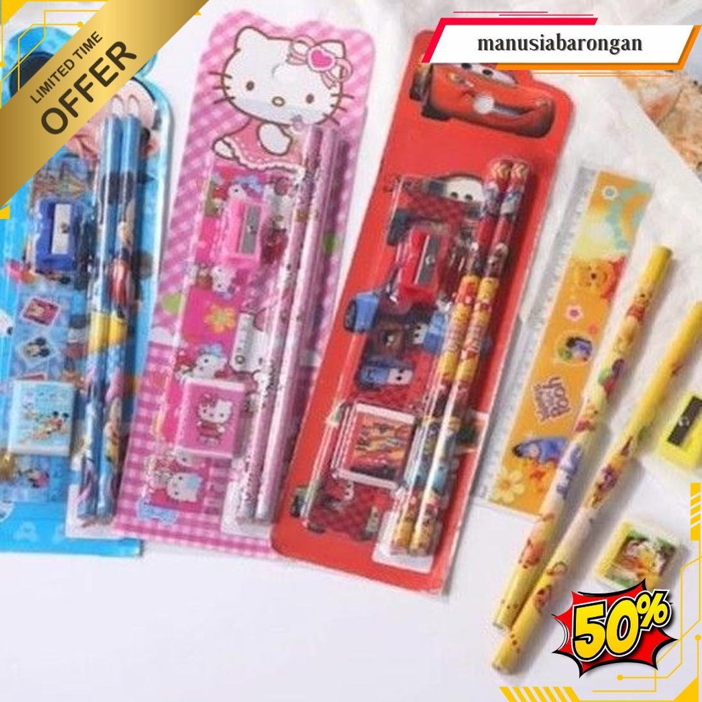 

Stationery Mini Set Alat Tulis Sekolah Karakter 5In1 / Alat Set Tulis Anak Karakter Lucu Terlaris
