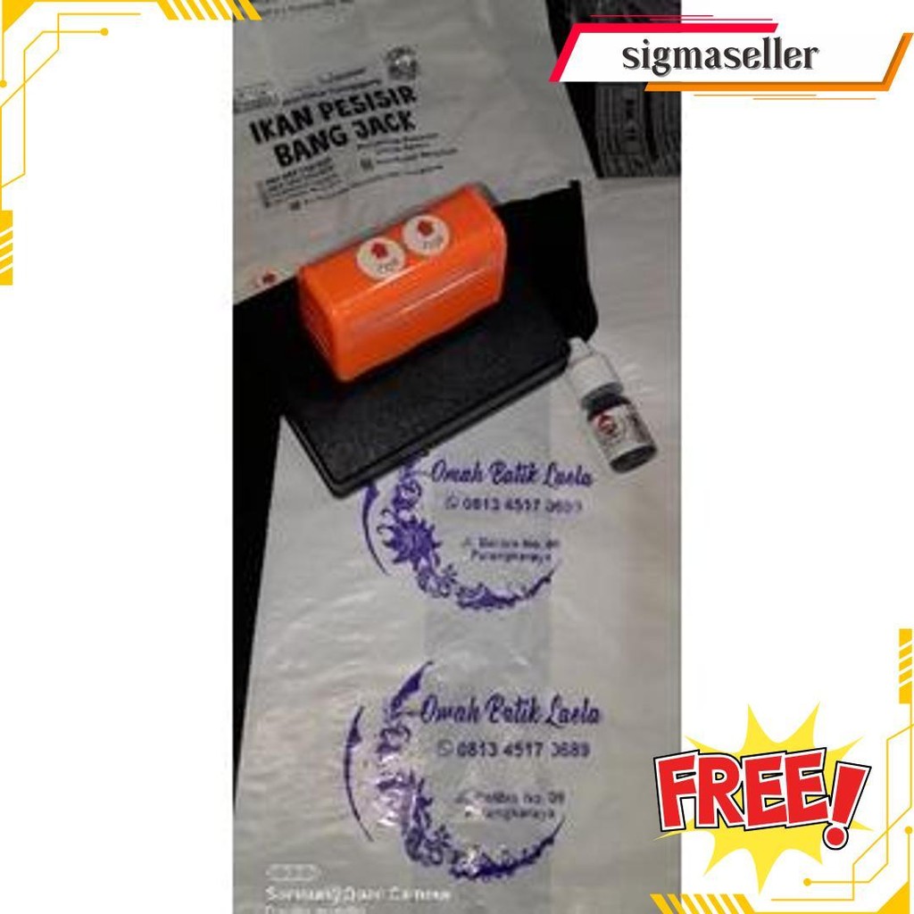 

Stempel Plastik / Stempel Sterofom / Stempel Cup Plastik Free Tinta Refil Original Produk