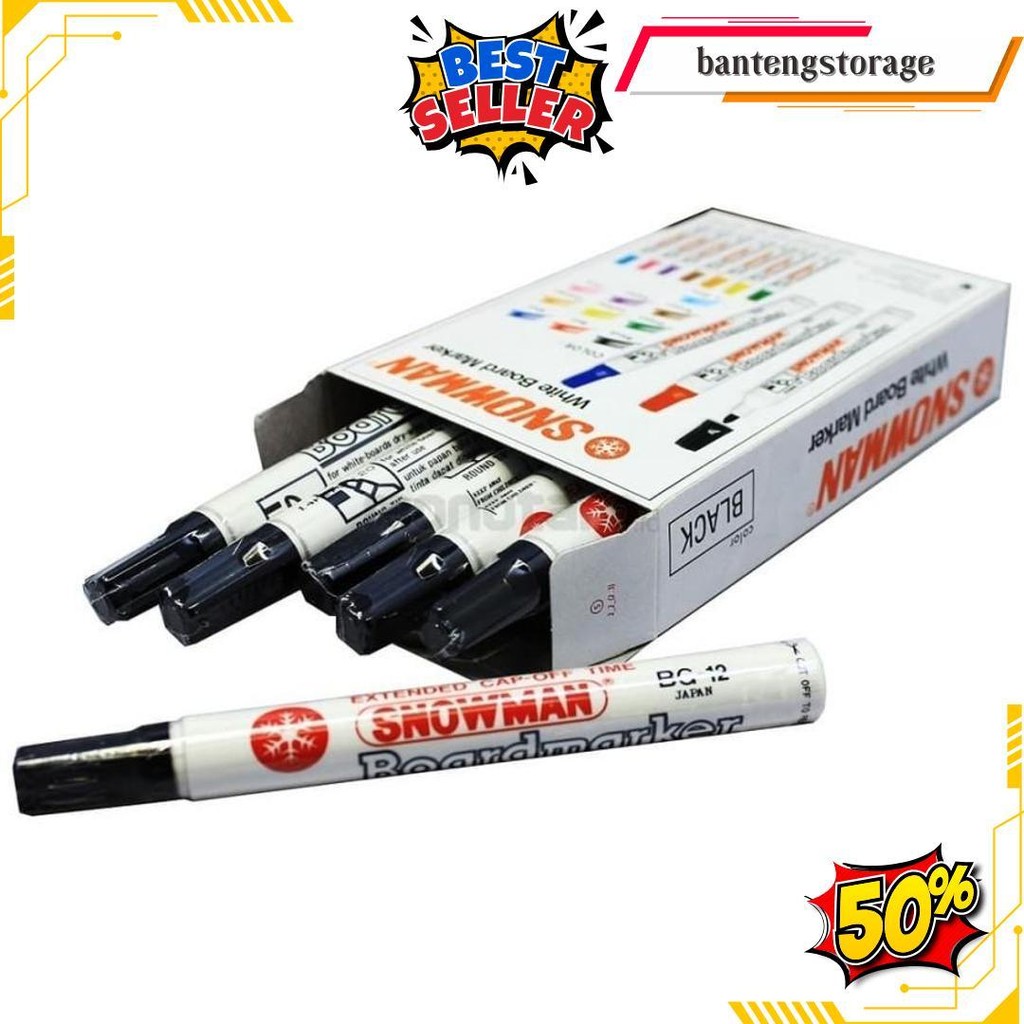

Spidol Whiteboard Snowman Bg 12 Hitam ( Isi 12 Pcs ) Original Produk