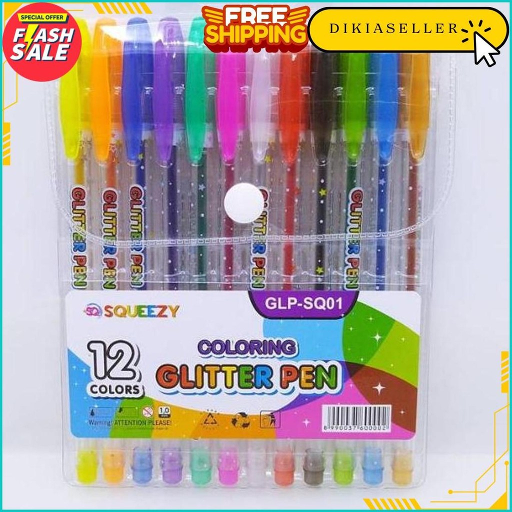 

Pulpen Glitter 12 Warna Squeezy Berwangi Buah Berkilau Bisa Cod