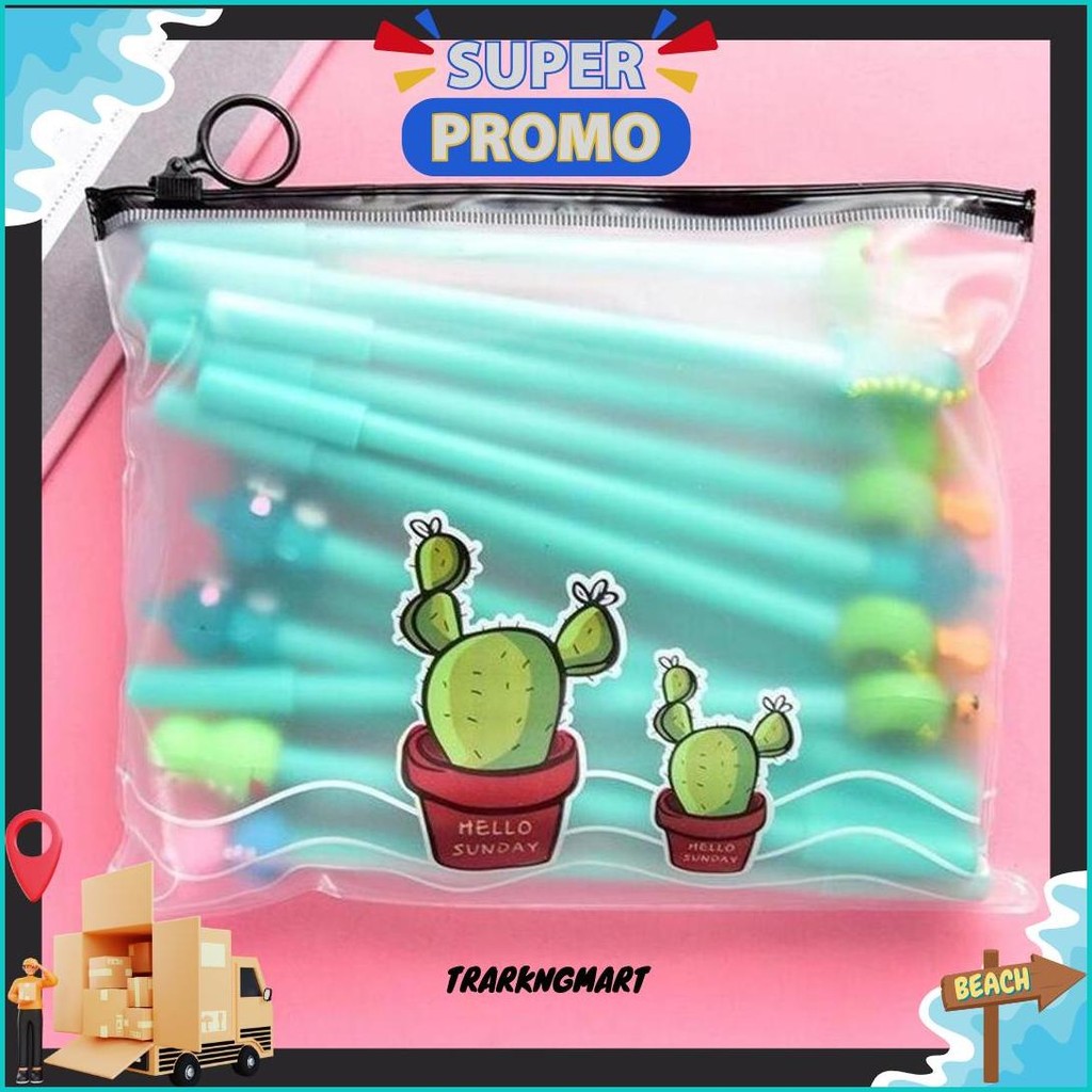 

Hl0078 Pena Karakter Set Pouch Isi 18 Pcs Tempat Pensil Transparan Zipper Bag Terlaris