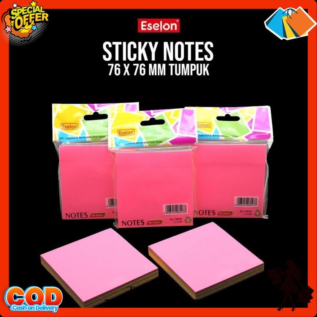 

Sticky Notes / Sticky Notes Eselon / Sticky Notes Polos 76*76Mm Siap Kirim