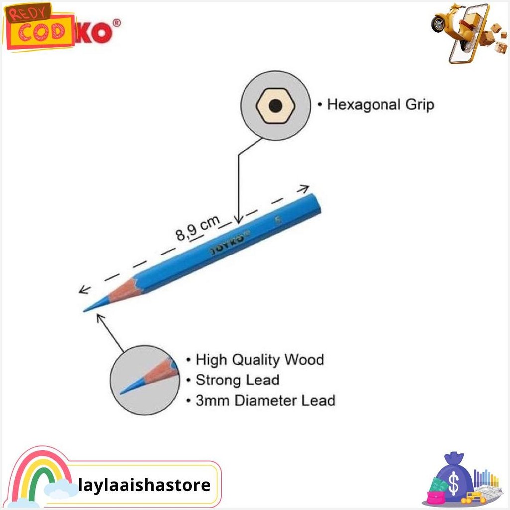 

Color Pencil / Pensil Warna Joyko Cp-S24 / 24 Warna Terlaris