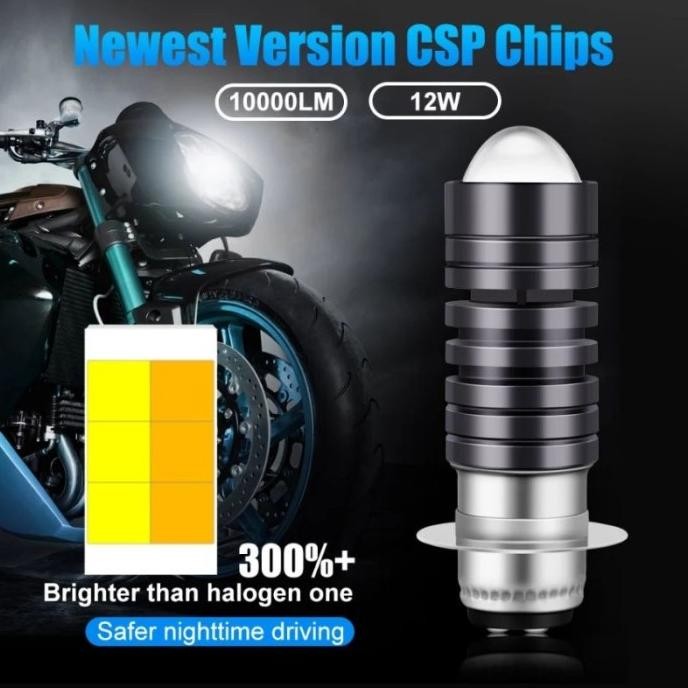 Lampu Led Depan Motor H6 MT Star Laser D2 Putih Kuning AC DC Motor