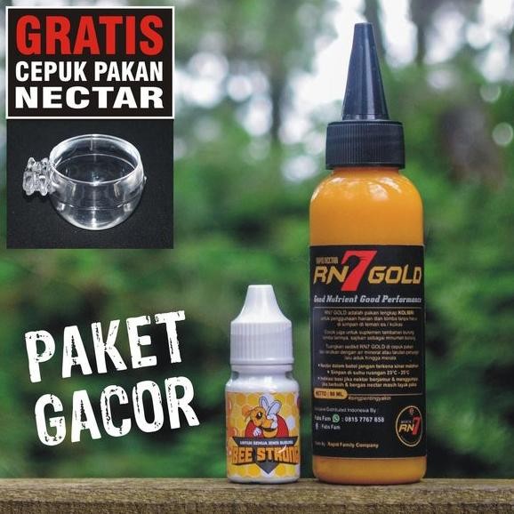 Oz67 1 PAKET RAPID NECTAR RN7 GOLD NEKTAR DAN VITAMIN BEE STRONG PAKAN MAKANAN BURUNG KONIN KOLIBRI 