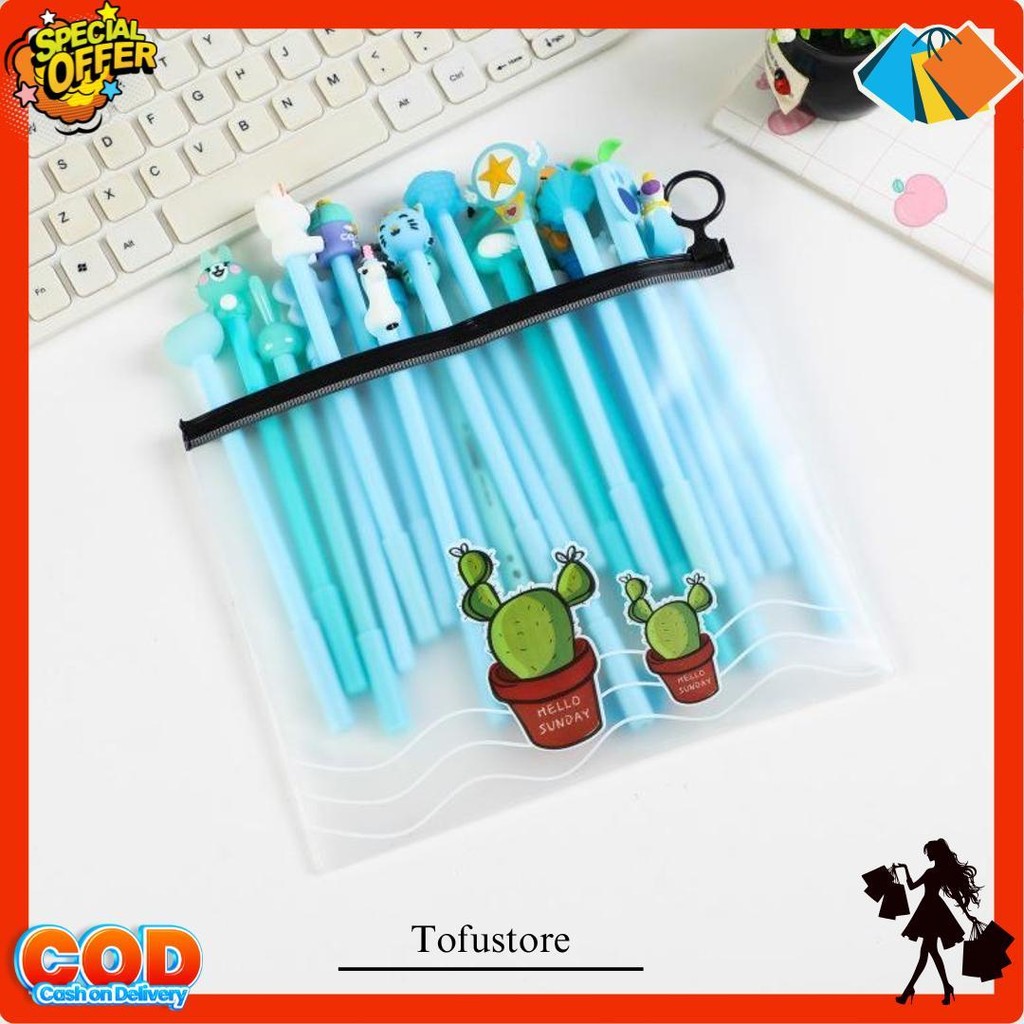 

Hl0078 Pena Karakter Set Pouch Isi 20 Pcs Tempat Pensil Transparan Zipper Bag S1032 Gratis Ongkir