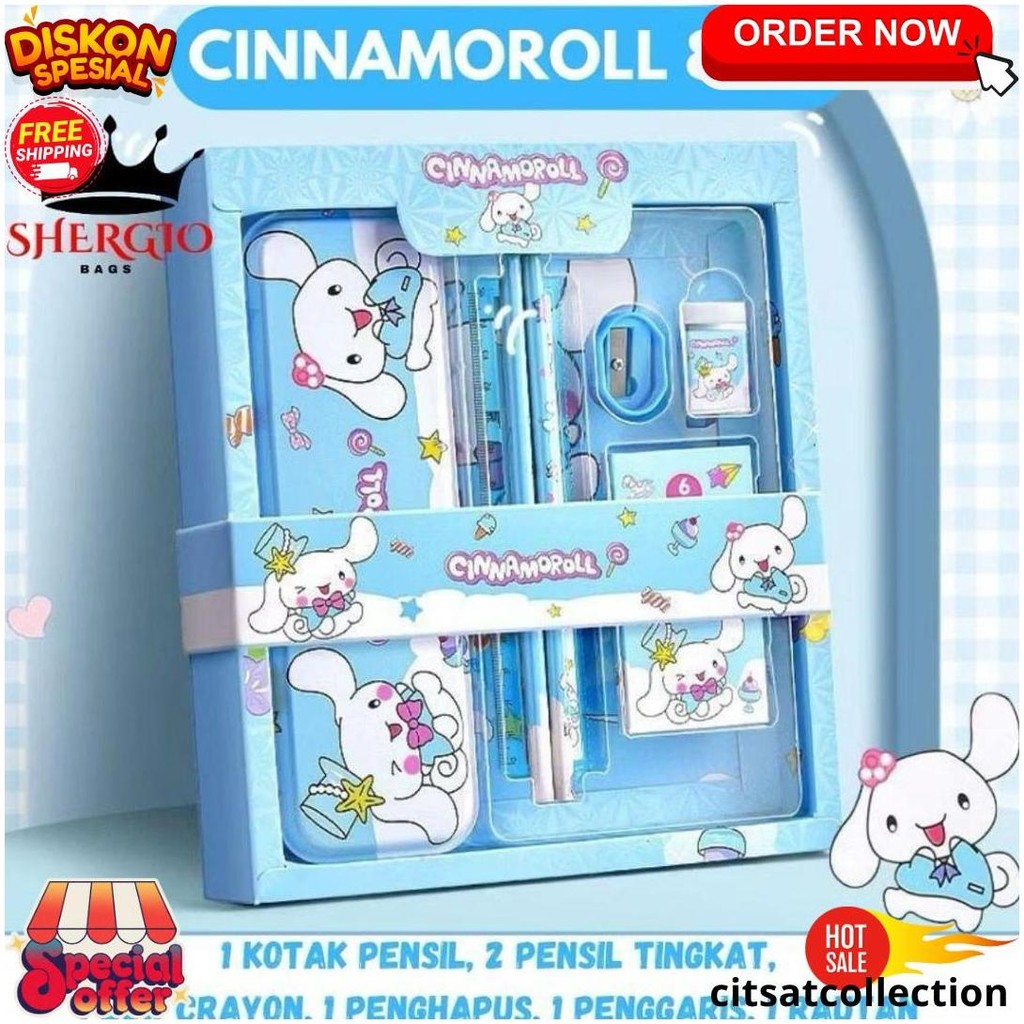 

Kotak Pensil Anak Set 7 In 1 Stationery Hadiah Anak Student Set Alat Tulis Sekolah Karakter Cewek Termurah Banget