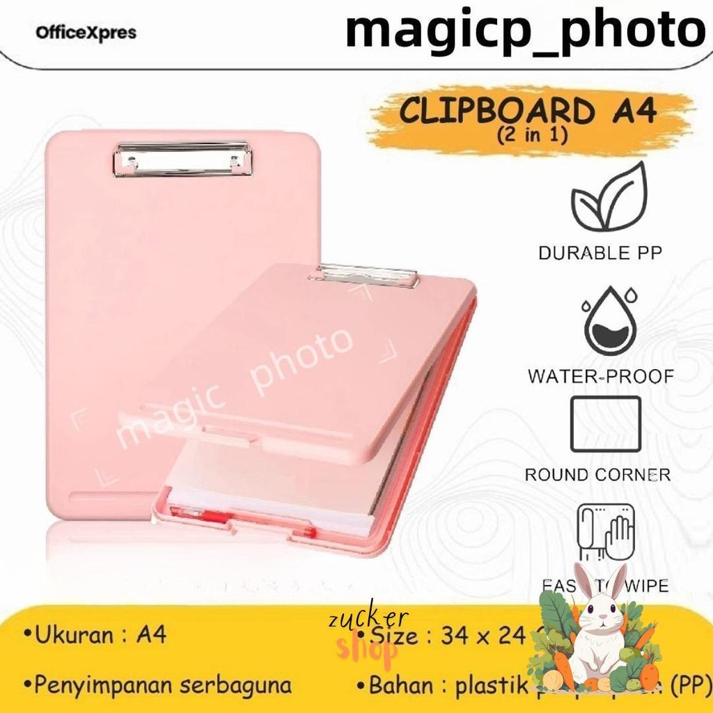 

Clipboard + Storage Alas Papan Ujian / Papan Jalan 2In1 / Clipboard 2 In 1 / Clip Board A4 Murah