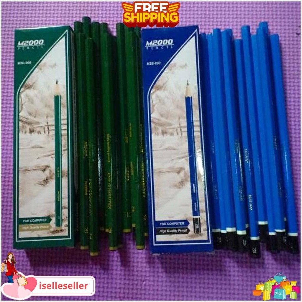 

(70Gr) 1Pak Pensil Kayu 2B M2000 Isi 12Pcs Bisa Cod