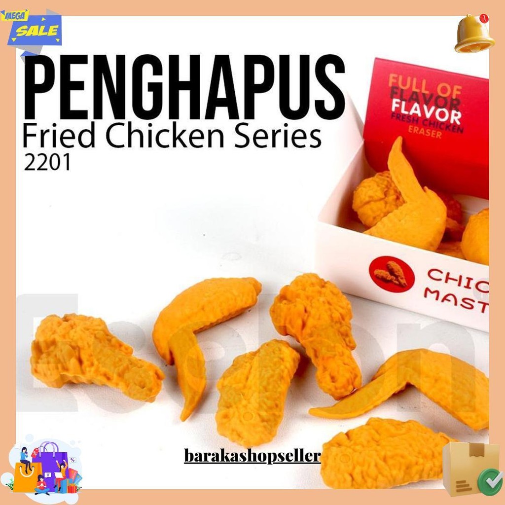 

1Set 8Pc Penghapus Fried Chicken Ayam Goreng 2201 / Eraser Fancy Cod