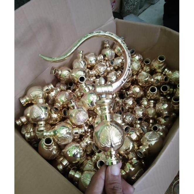 fgh-56 Gantungan Lipat Cungkok Lengkap PION BULAT GLOBE Warna Gold Silver Untuk Cantolan Sangkar Bur