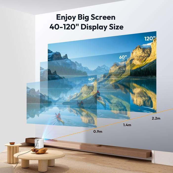 Xgody X10 Smart Proyektor 4K Led 1Gb+8Gb Wifi Bluetooth5.0 Portable Home Theater 300 Ansi Lumen Proj