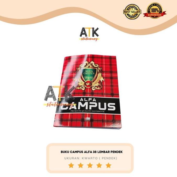 

Diskon!! Buku Tulis Alfa Campus 38 Lembar Premium 1 Pack ( 10 Buku) Ukuran Kwarto Pendek Atk