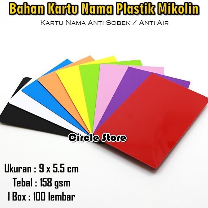 

New!! Bahan Kartu Nama Polos Plastik Kertas Mikolin Anti Sobek Siap Sablon