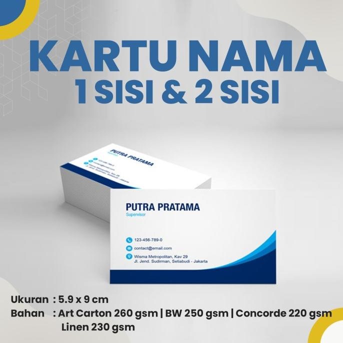 

Diskon!! Kartu Nama 1 Sisi 2 Sisi Proses Cepat