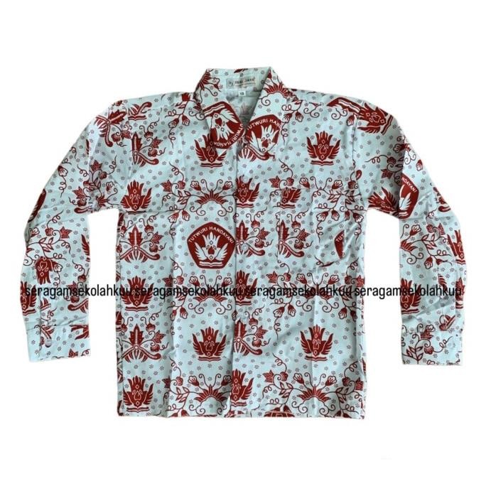 Murah Baju Kemeja Batik Tut Wuri Handayani Merah Seragam Sekolah Sd Panjang
