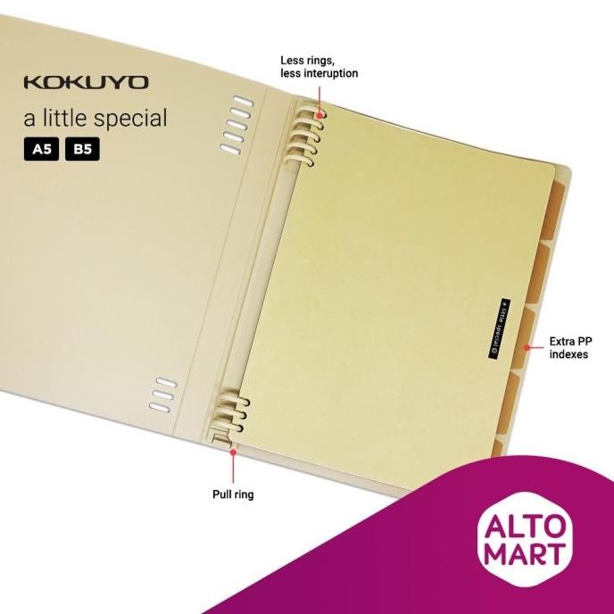 

TERLARIS - KOKUYO Retro Loose Leaf 8-Ring Binder A5 B5 Notebook