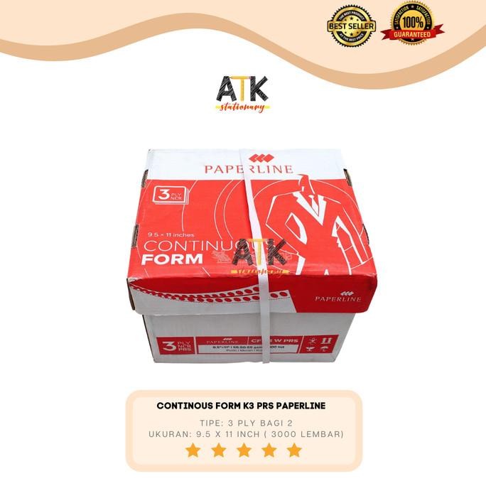 

BEBAS ONGKIR - Continous Form 9.5 X 11 3 Rangkap ( K3/2 PRS) Paperline atk