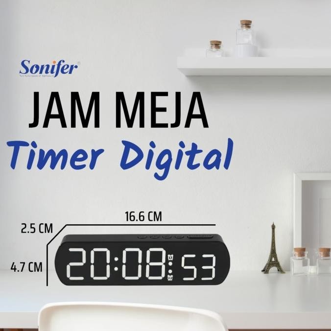 Sonifer Jam Timer Digital Jam Meja Timer Dapur Countdown Stopwatch LFS