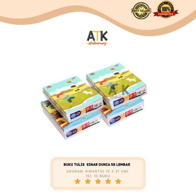 

Promo!! Buku Tulis Sinar Dunia 58 Lembar Sidu Atk