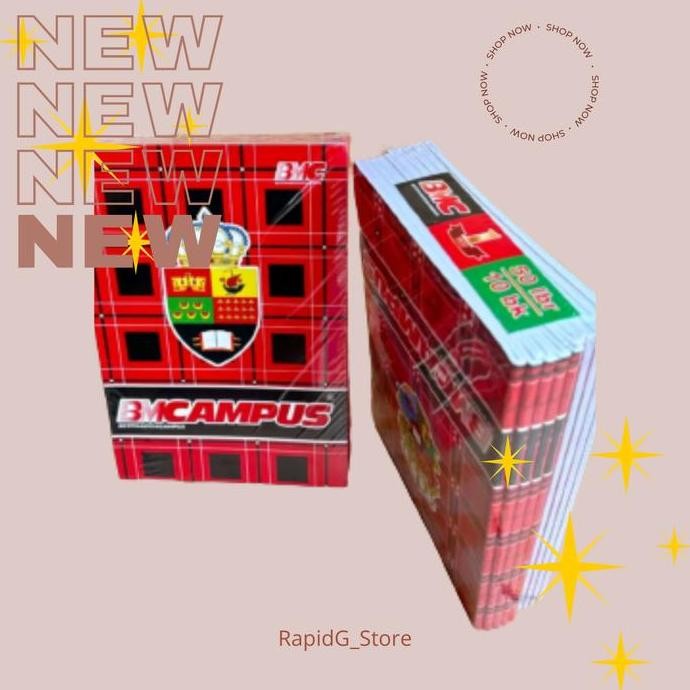 

New!! 10 Buah Buku Tulis 1 Pack Campus Boxy Panjang 50 Lembar Paper Stationery